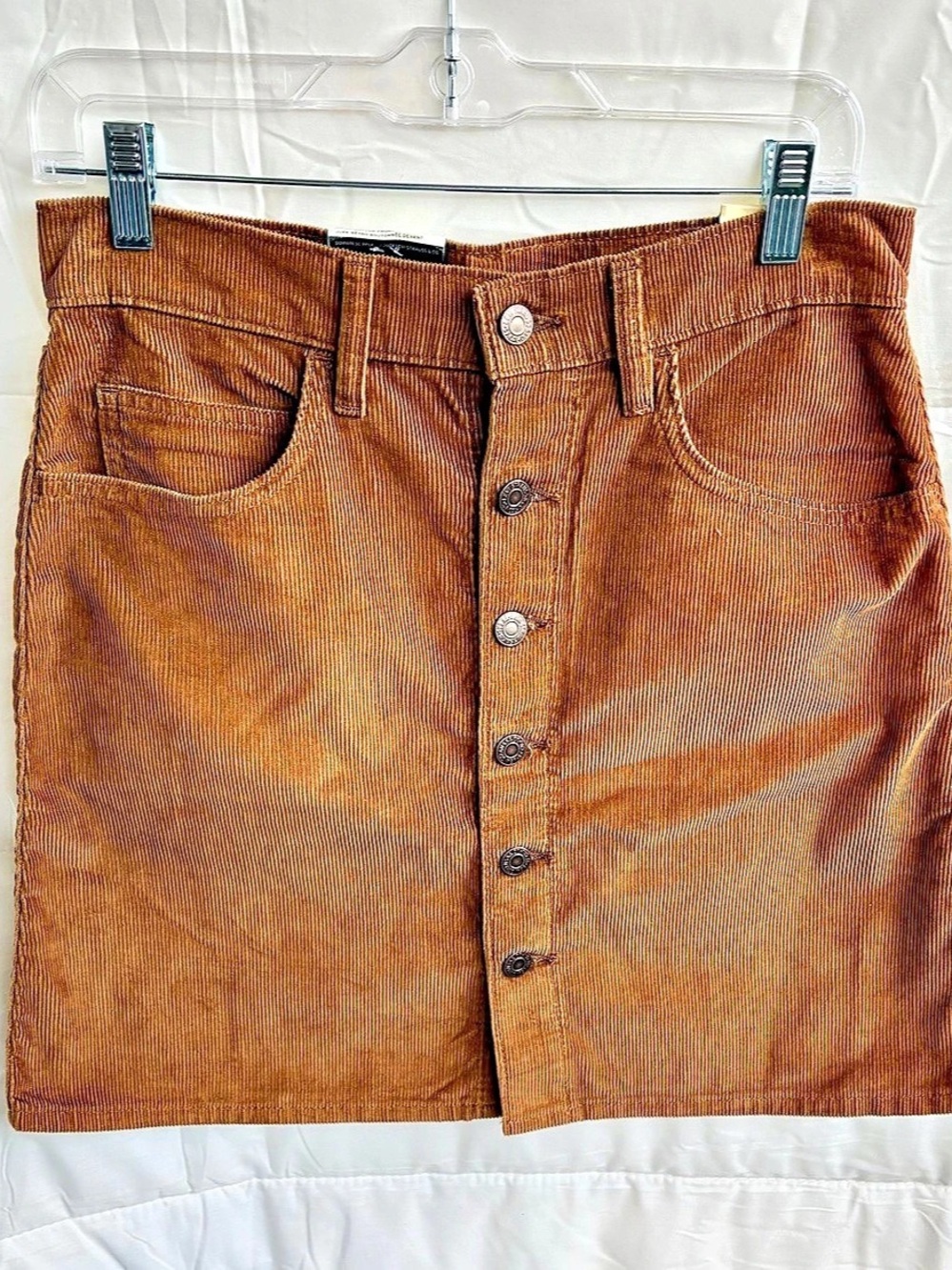 Levi's Retro Button-Front Skirt Corduroy Mini Skirt Waist 27 NWT